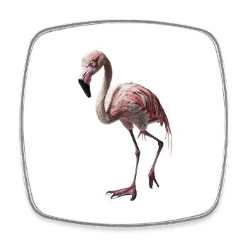 Flamingo - Viereckiger Kühlschrankmagnet - Weiß - Vorne