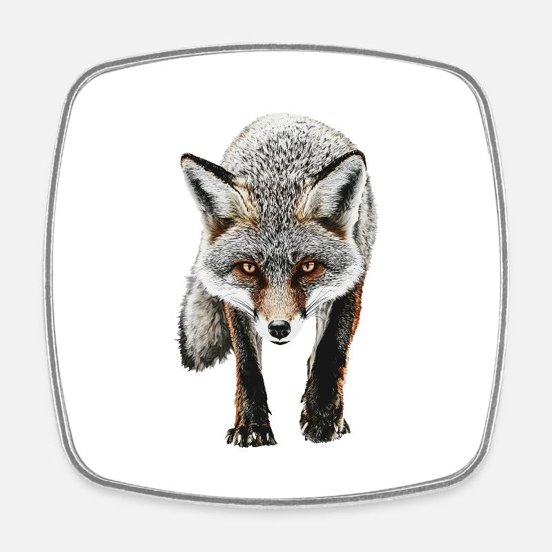 Fuchs - Viereckiger Kühlschrankmagnet - Weiß
