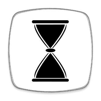 hourglass - Square fridge magnet - white - Front