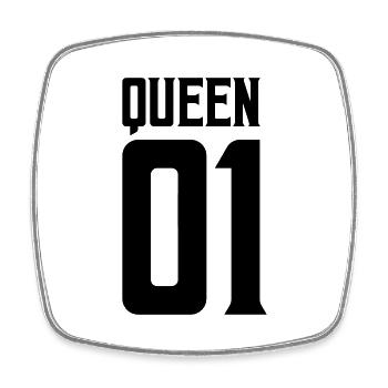 Queen 01 - Magnet carré - blanc - Devant