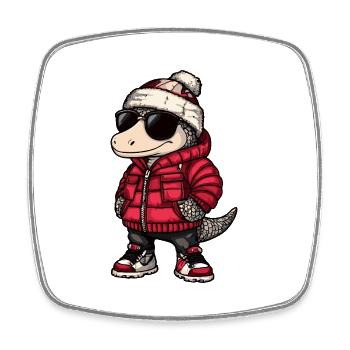 Armadillo Bande dessinée cool - Magnet carré - blanc - Devant
