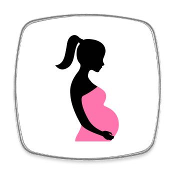 Schwangere Silhouette - Viereckiger Kühlschrankmagnet - Weiß - Vorne