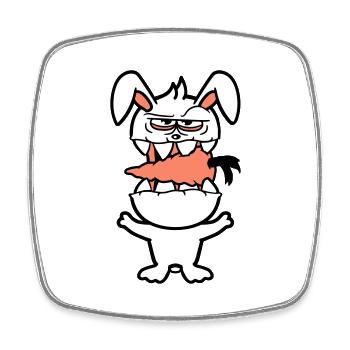 Bunny Monster Evil Carrot Carrot Halloween Horror - Square fridge magnet - white - Front