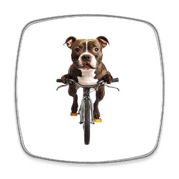 Staffordshire Bullterrier - Viereckiger Kühlschrankmagnet - Weiß - Vorne