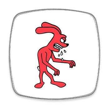 Bunny Monster Evil Ravenous Halloween Drool Spit - Square fridge magnet - white - Front