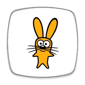 Hase Kaninchen Häschen Cartoon Kleintier niedlich - Viereckiger Kühlschrankmagnet - Weiß - Vorne
