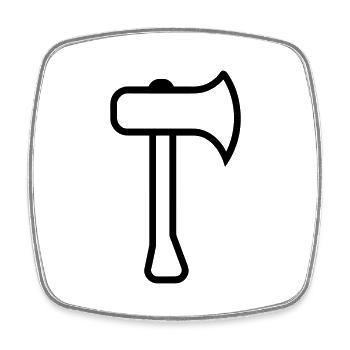 axe - Square fridge magnet - white - Front