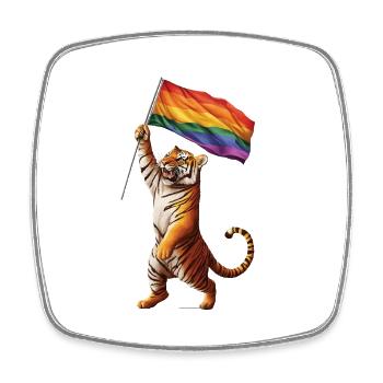 Tiger - Viereckiger Kühlschrankmagnet - Weiß - Vorne