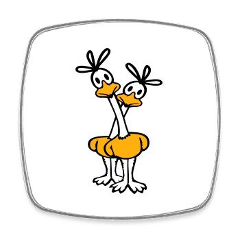 2 Road Runner Pärchem Kuckuck Vogel langer Hals - Viereckiger Kühlschrankmagnet - Weiß - Vorne