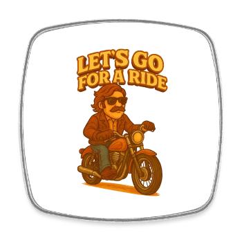 Let’s Go For a Ride - Magnet carré - blanc - Devant