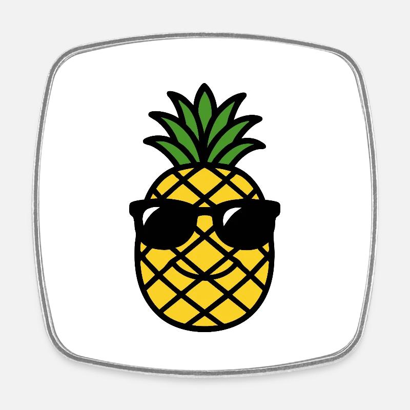 Pineapple Head - Square fridge magnet - white