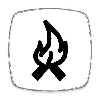 Lagerfeuer - Viereckiger Kühlschrankmagnet - Weiß - Vorne