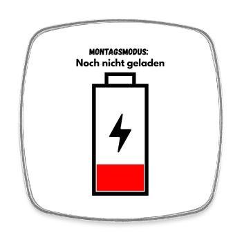 Montagsmodus Noch nicht geladen - Viereckiger Kühlschrankmagnet - Weiß - Vorne