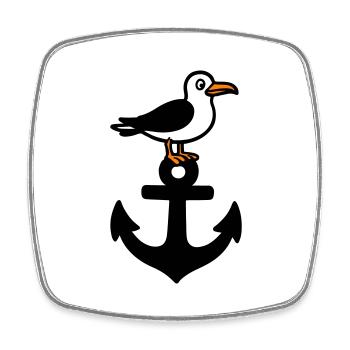 Anker Möwe Hafen - Square fridge magnet - white - Front