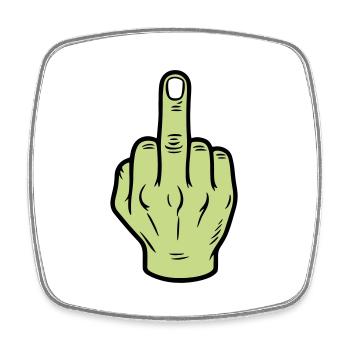 Mittelfinger Hand Symbol - Viereckiger Kühlschrankmagnet - Weiß - Vorne