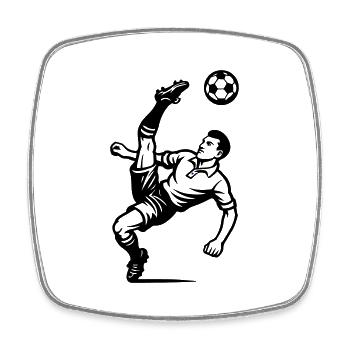 Footballeur aérien - Magnet carré - blanc - Devant
