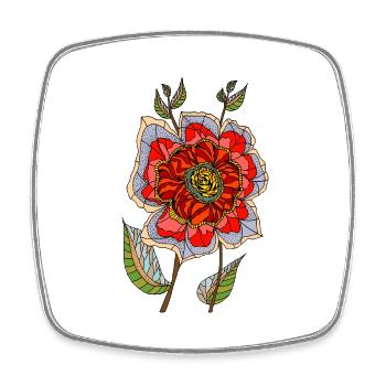 Flower - Square fridge magnet - white - Front