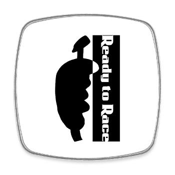 Controller Car Racing Car Car Fun Hatchback - Square fridge magnet - white - Front
