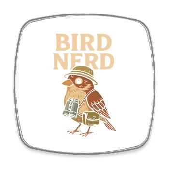 Vogel-Nerd - Viereckiger Kühlschrankmagnet - Weiß - Vorne