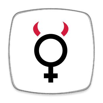 female - Square fridge magnet - white - Front