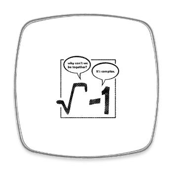 why cant we be together, its complex poster - Square fridge magnet - white - Front