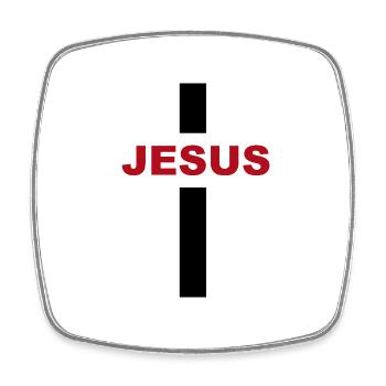 Jesus Kreuz Jesus - Viereckiger Kühlschrankmagnet - Weiß - Vorne