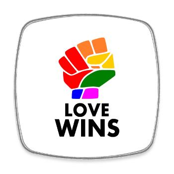 Love wins - Viereckiger Kühlschrankmagnet - Weiß - Vorne