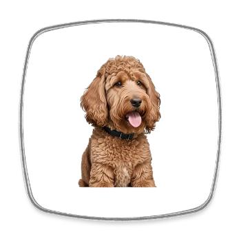 Caniche - Magnet carré - blanc - Devant