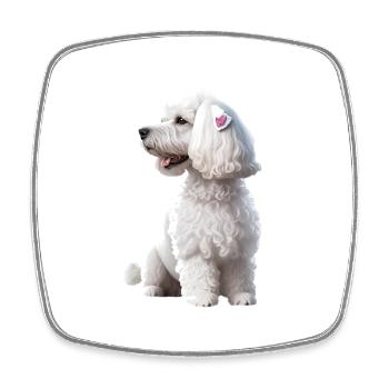 Caniche - Magnet carré - blanc - Devant
