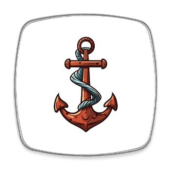 Anker Symbol Hafen - Viereckiger Kühlschrankmagnet - Weiß - Vorne