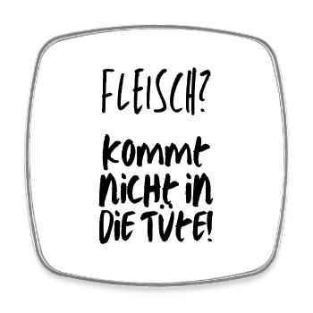 Veganer Geschenke Vegetarier Fleisch Nein Danke - Viereckiger Kühlschrankmagnet - Weiß - Vorne