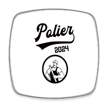 Polier 2024 Beruf Baugewerbe Lehre Lehrling Bau - Viereckiger Kühlschrankmagnet - Weiß - Vorne
