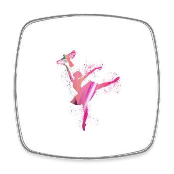 ballerina,bird,graffiti,painting,dancer,pink - Square fridge magnet - white - Front