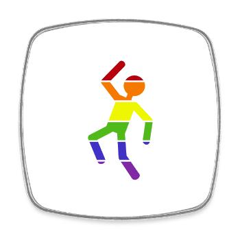 Multicolored man - Square fridge magnet - white - Front