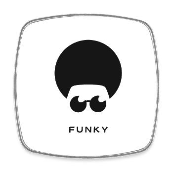Funky logo - Square fridge magnet - white - Front