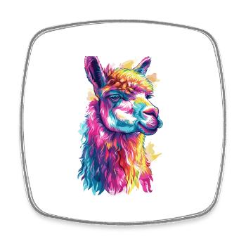 Alpaka Lama für Alpakaliebhaber - Viereckiger Kühlschrankmagnet - Weiß - Vorne