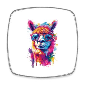 Alpaka Lama für Alpakaliebhaber - Viereckiger Kühlschrankmagnet - Weiß - Vorne