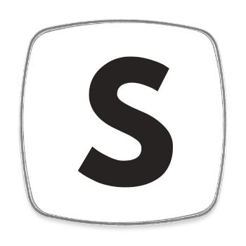 S - Square fridge magnet - white - Front