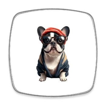 Vintage Bully - Magnet carré - blanc - Devant