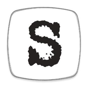 S - Square fridge magnet - white - Front