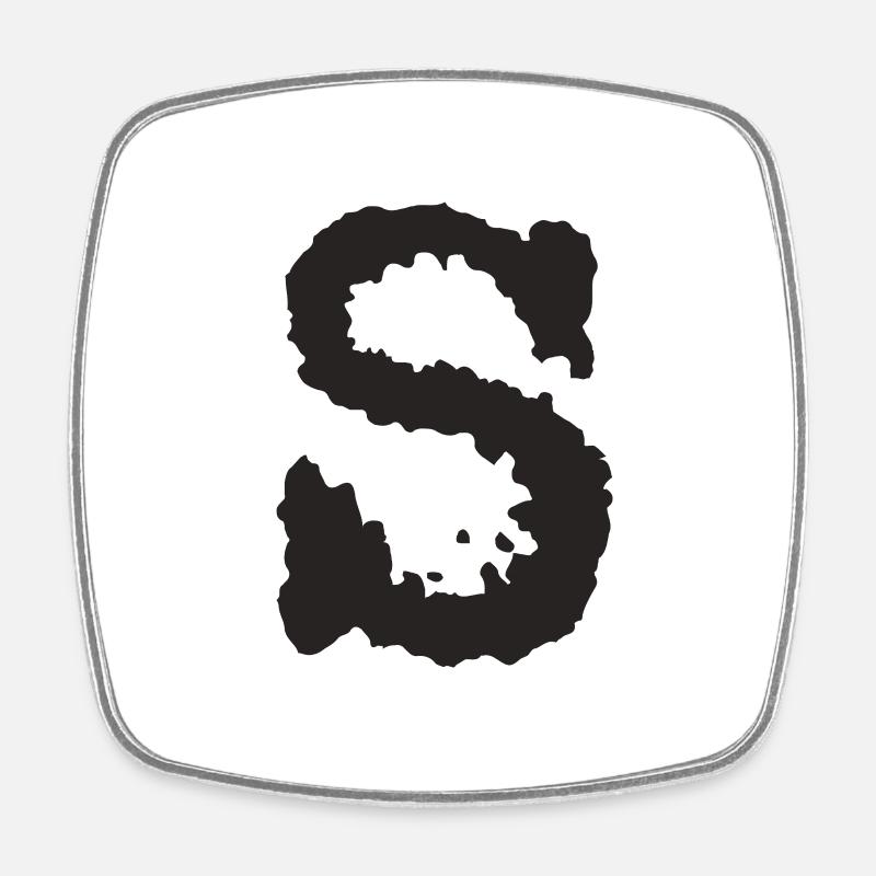 S - Square fridge magnet - white
