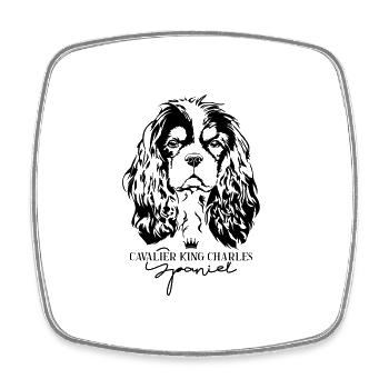 CAVALIER KING CHARLES SPANIEL chiens chien Wilsigns - Magnet carré - blanc - Devant