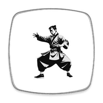 Shaolin Monk - Martial Arts Sticker - Square fridge magnet - white - Front