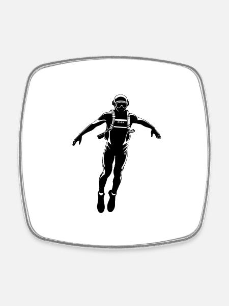 Diver - Hobby / Sport Sticker - Square fridge magnet - white