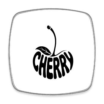 Cherry - Cool Fruit Logo - Viereckiger Kühlschrankmagnet - Weiß - Vorne