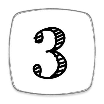 3 YEARS. 3rd ANNIVERSARY. BIRTHDAY 3 YEARS. 3 - Square fridge magnet - white - Front
