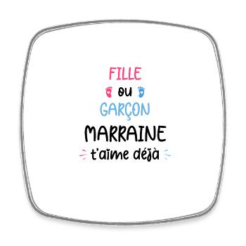 Fille ou garçon maman t'aime déjà - Magnet carré - blanc - Devant