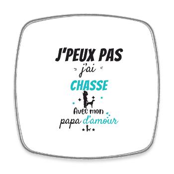 Family Hunting - Square fridge magnet - white - Front