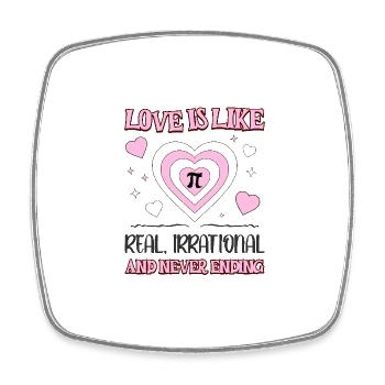 Liebe ist wie Pi real Irrational und nie endend - Viereckiger Kühlschrankmagnet - Weiß - Vorne