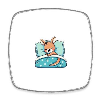 Kangaroo Sleeping In Bed At Night Time - Viereckiger Kühlschrankmagnet - Weiß - Vorne